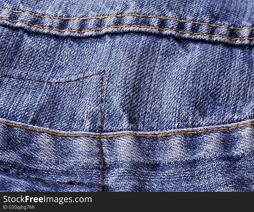 Macro blue jeans for textured background