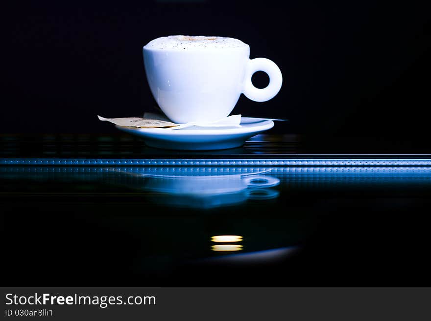 Cappuccino cafe served in a restaurant. Cappuccino cafe served in a restaurant