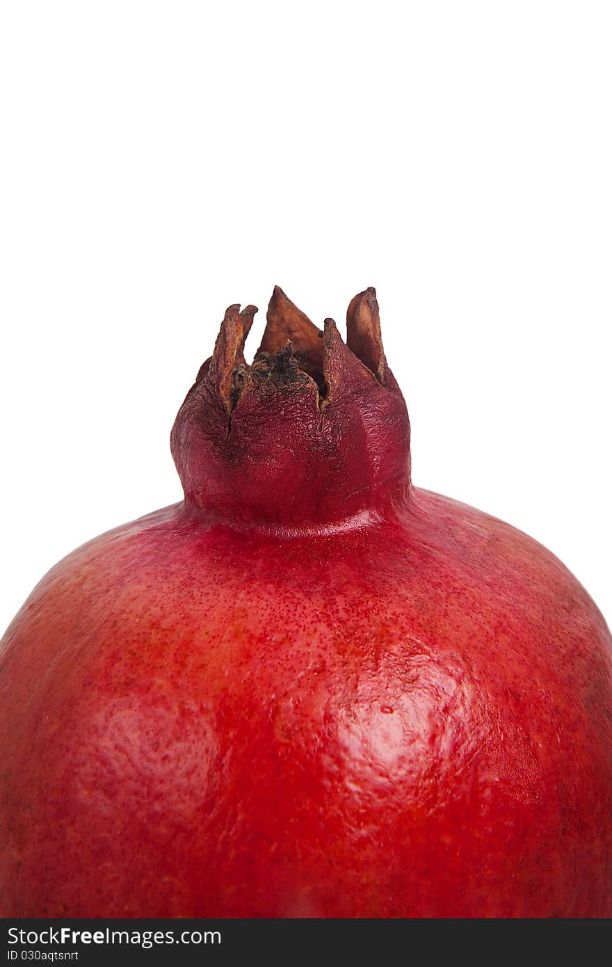 Ripe Pomegranate isolated on white background