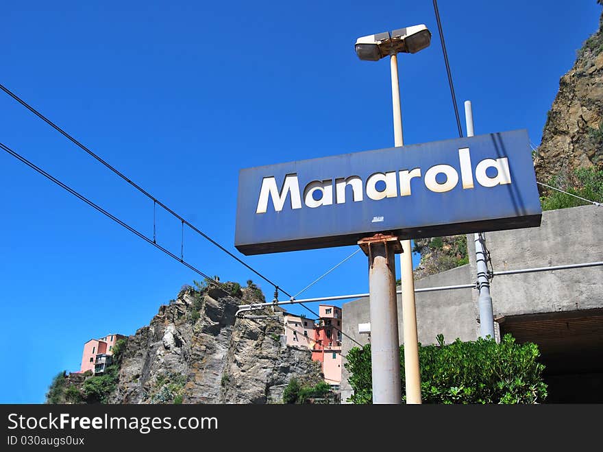 A detail of Manarola railway, in Liguria, Italy.