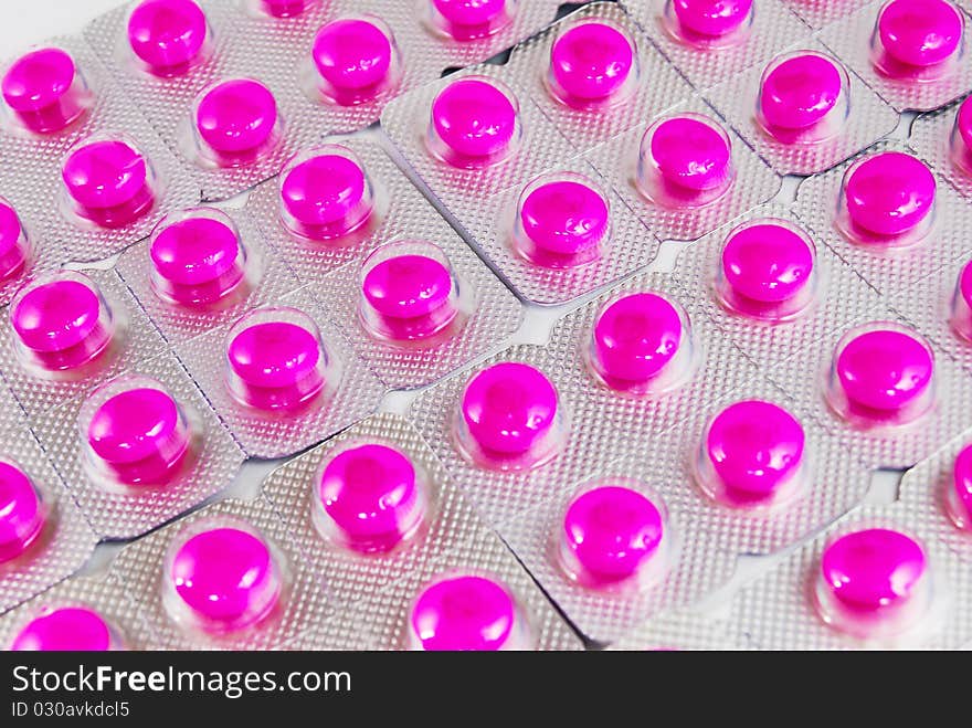 Pack Of Pink Medicine Pills Background