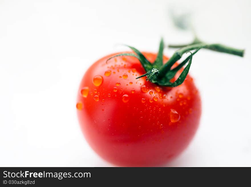 Fresh Red Tomato With Water Drops