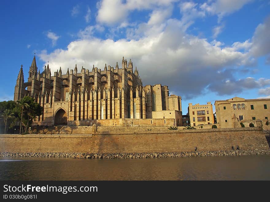 Cathedral area in Palma de Majorca (Balearic Islands - Spain). Cathedral area in Palma de Majorca (Balearic Islands - Spain)