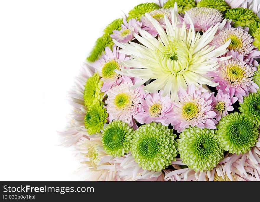 Beautiful bouquet over white