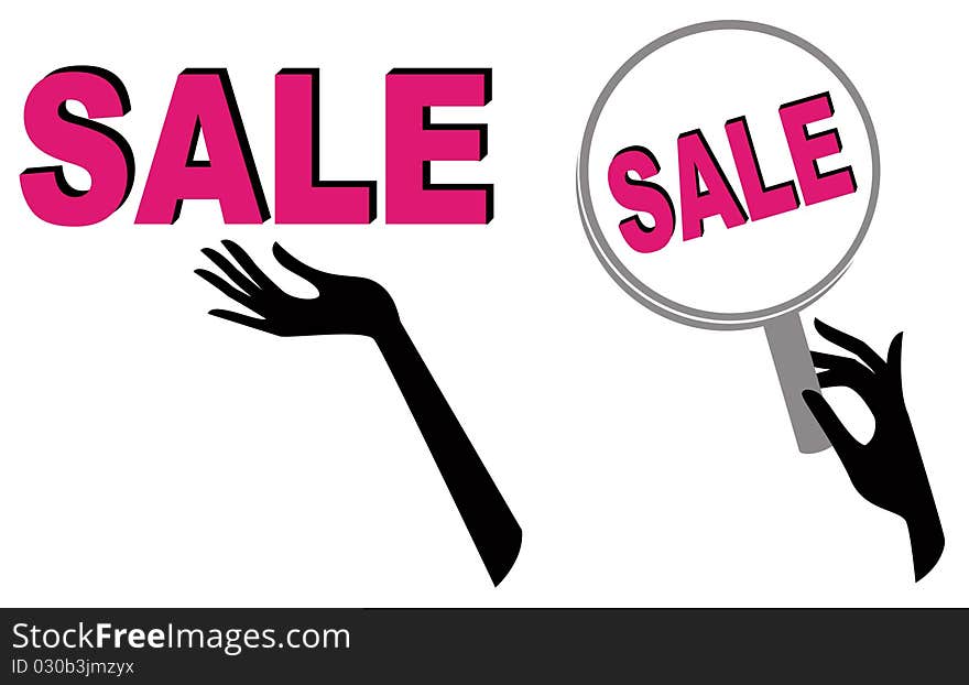 Sale Icons With Hands