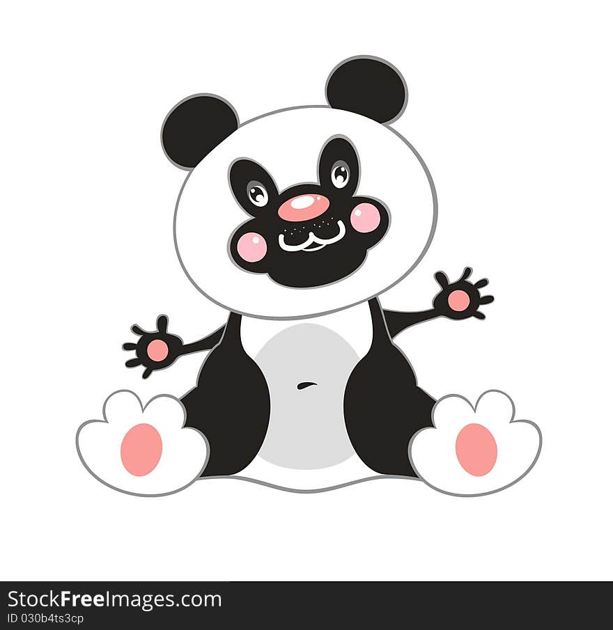 Panda on white. Vector illustration