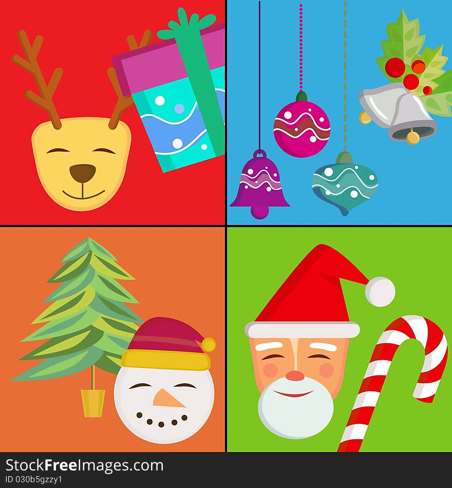 Decorative christmas elements illustration vector