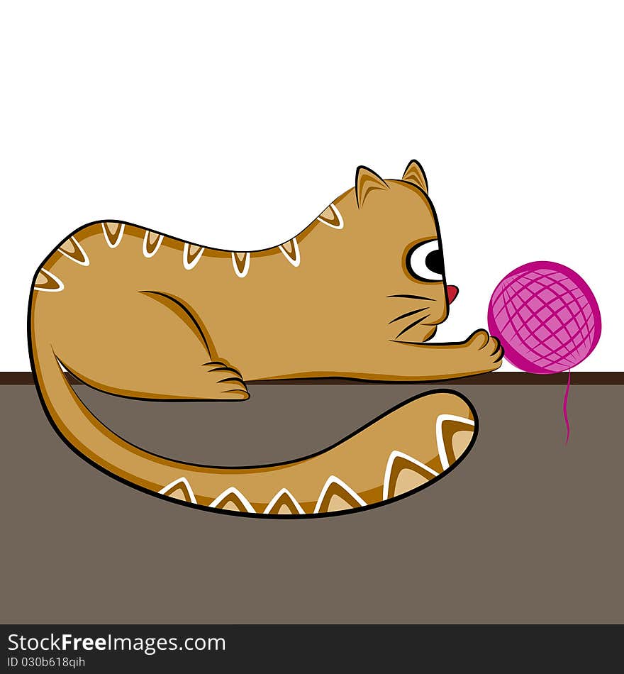 Cute cats playing with wool vector