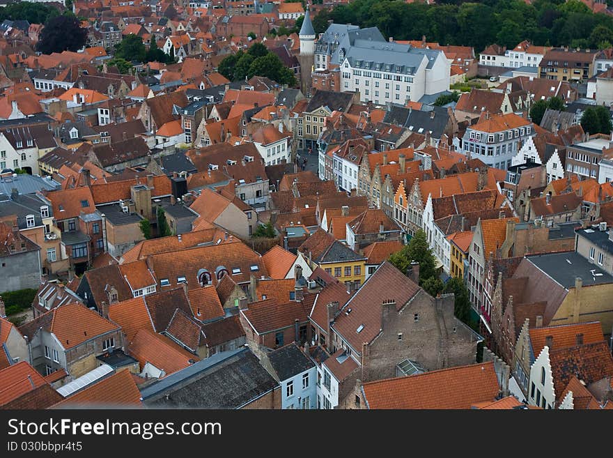 Panoramic View Of Bruges.