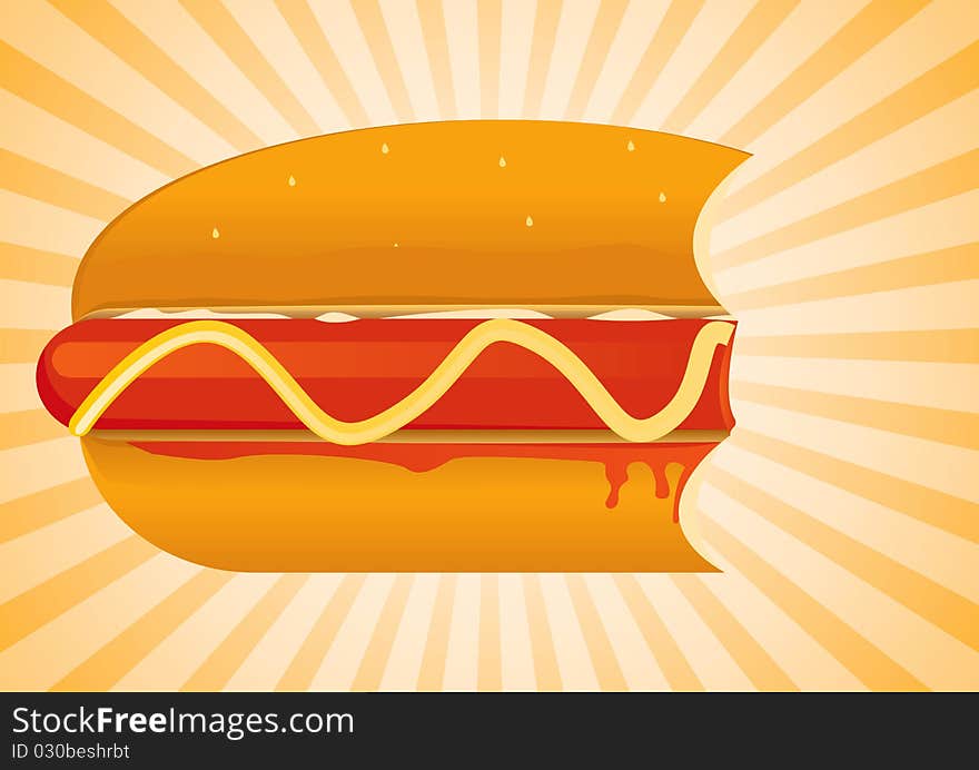 Hot Dog Set 2 Vector Drawing