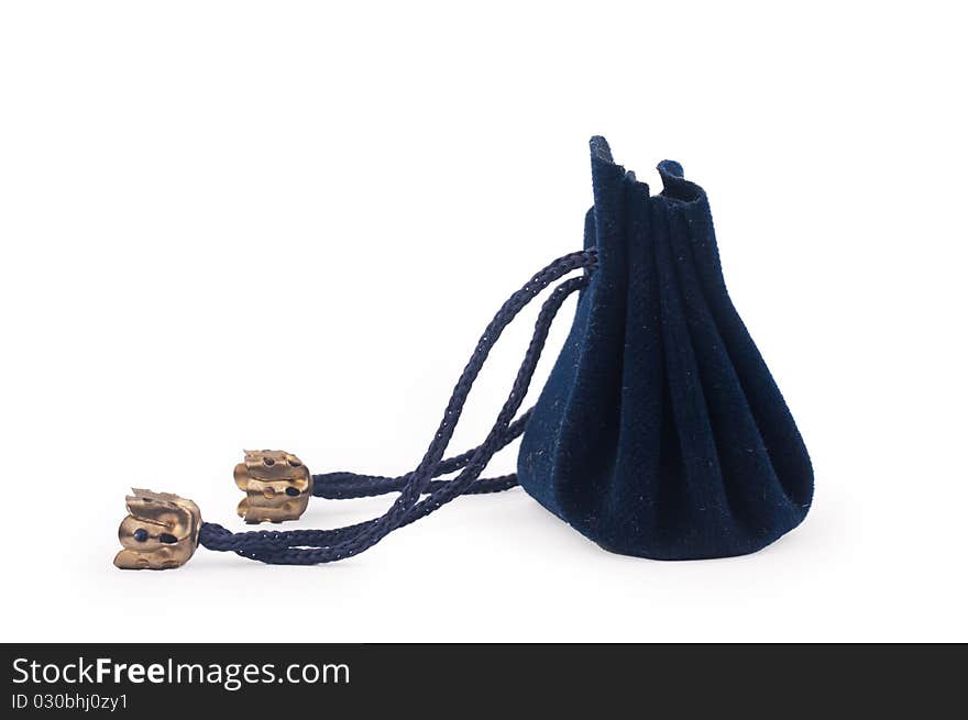 Closeup Shot Of Dark Blue Gift Sac