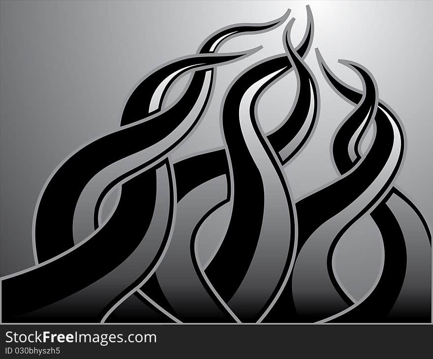 Black flame under gradient background