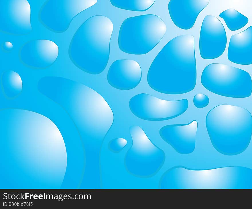 Water drops on blue background