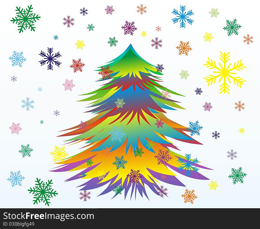 Vector Colorful Christmas or New Year tree