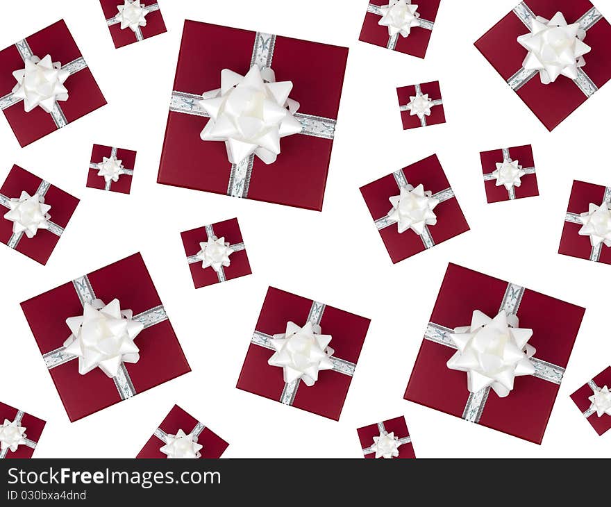 Christmas presents isolated against a white background