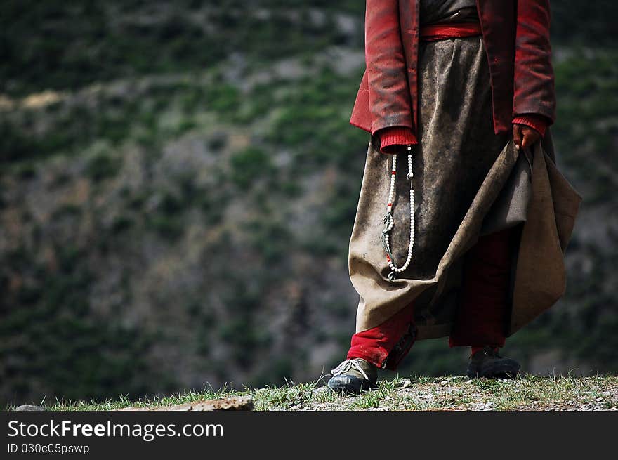 Tibetan woman with necklace