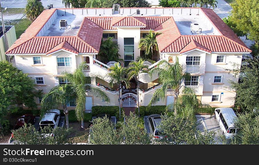 Spanish architecture designed apartment complex. Spanish architecture designed apartment complex