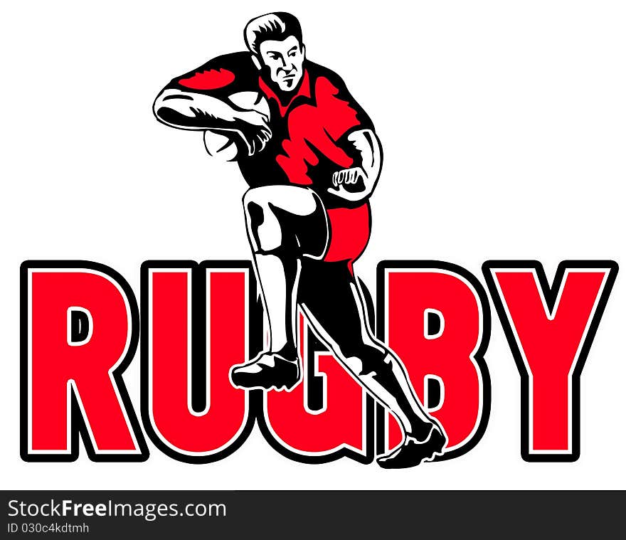 Rugby player running with ball