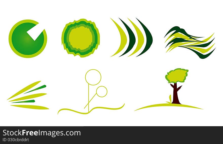 Green business logo collection on white