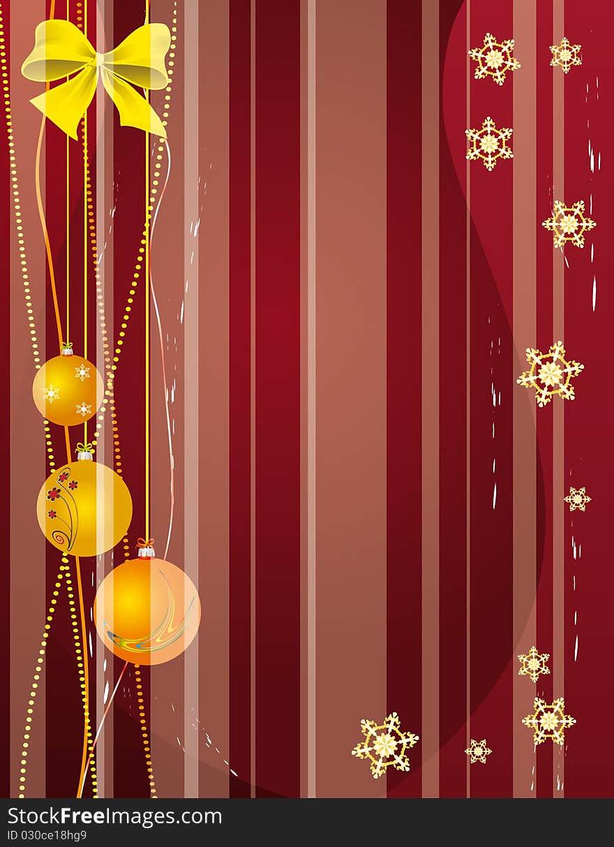 Christmas background with balls and snowflakes. EPS10