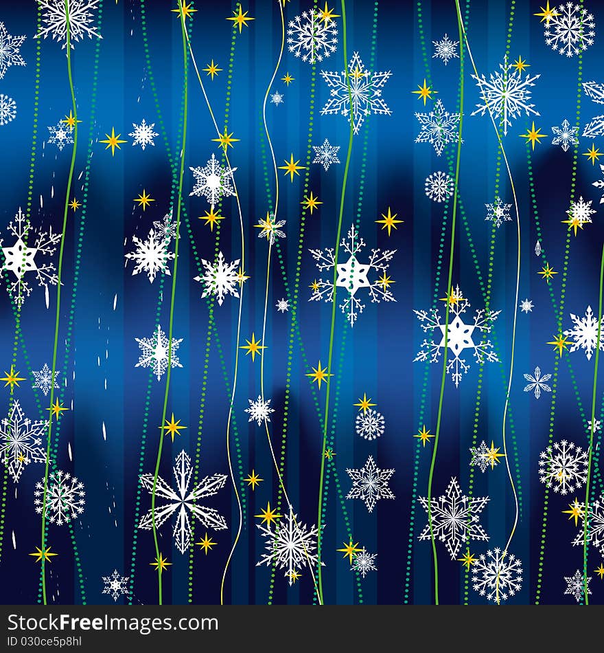 Christmas background with white snowflakes