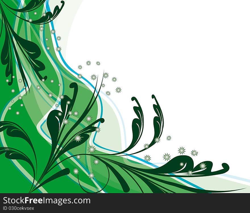 Abstract green background with plants