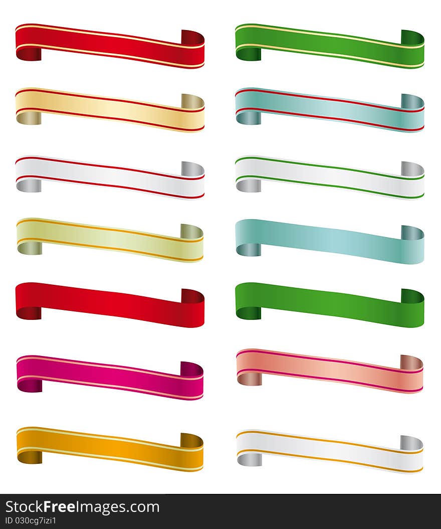 A set of colorful ribbon banners. A set of colorful ribbon banners