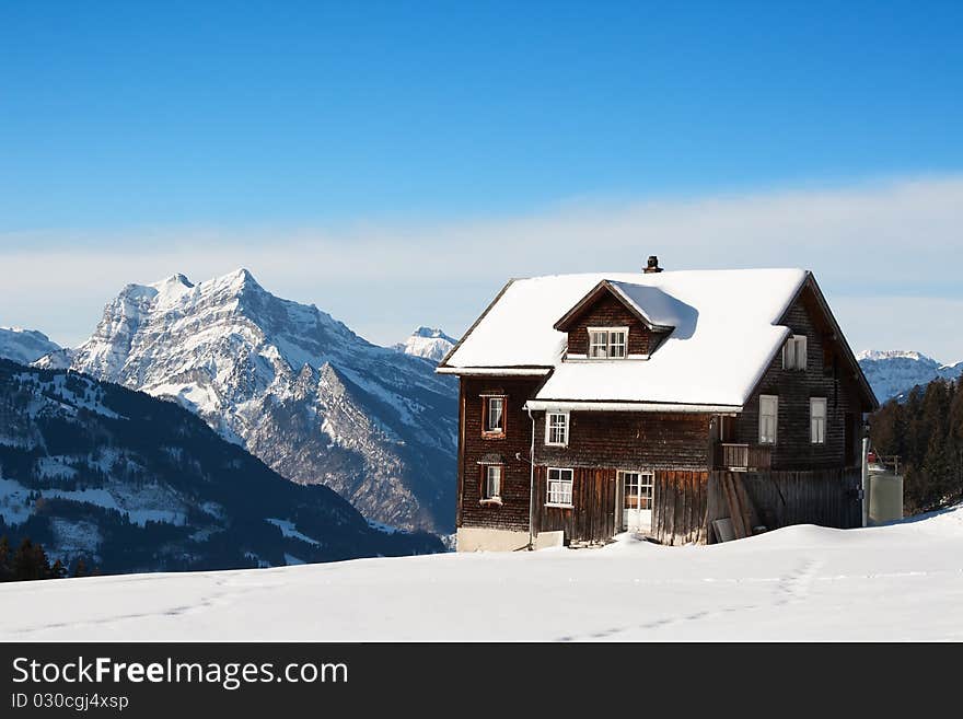 Small farm in the swiss alps