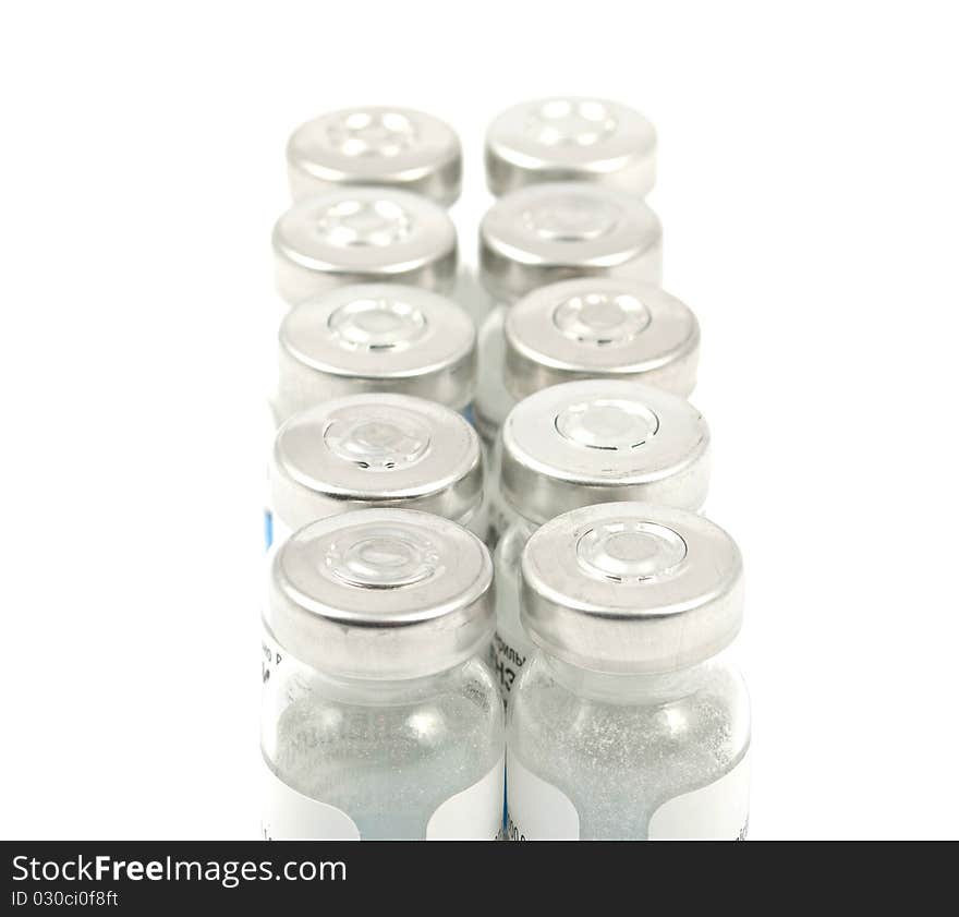 Vial on a white background