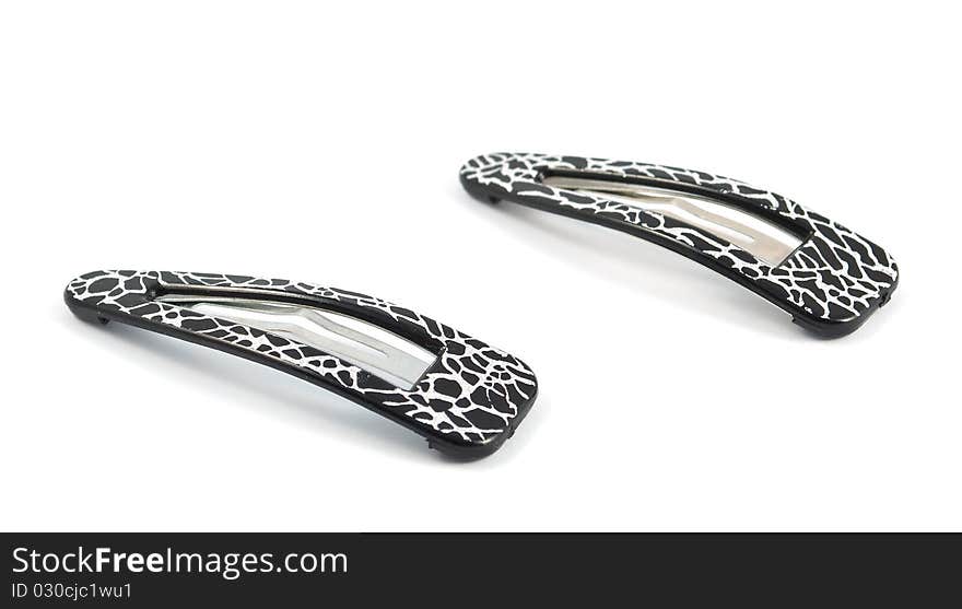 Hairpins on a white background