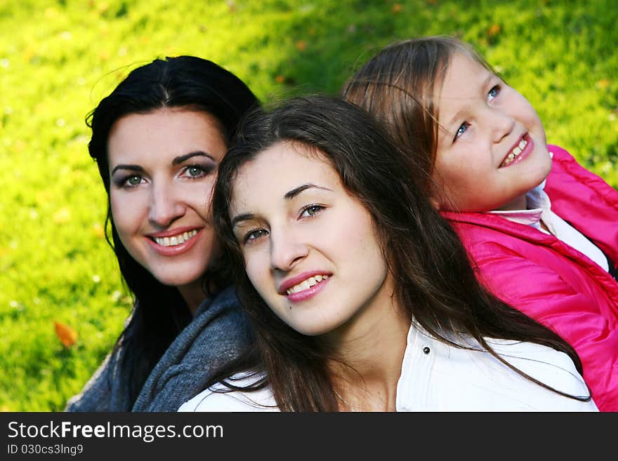 Family in autumn park