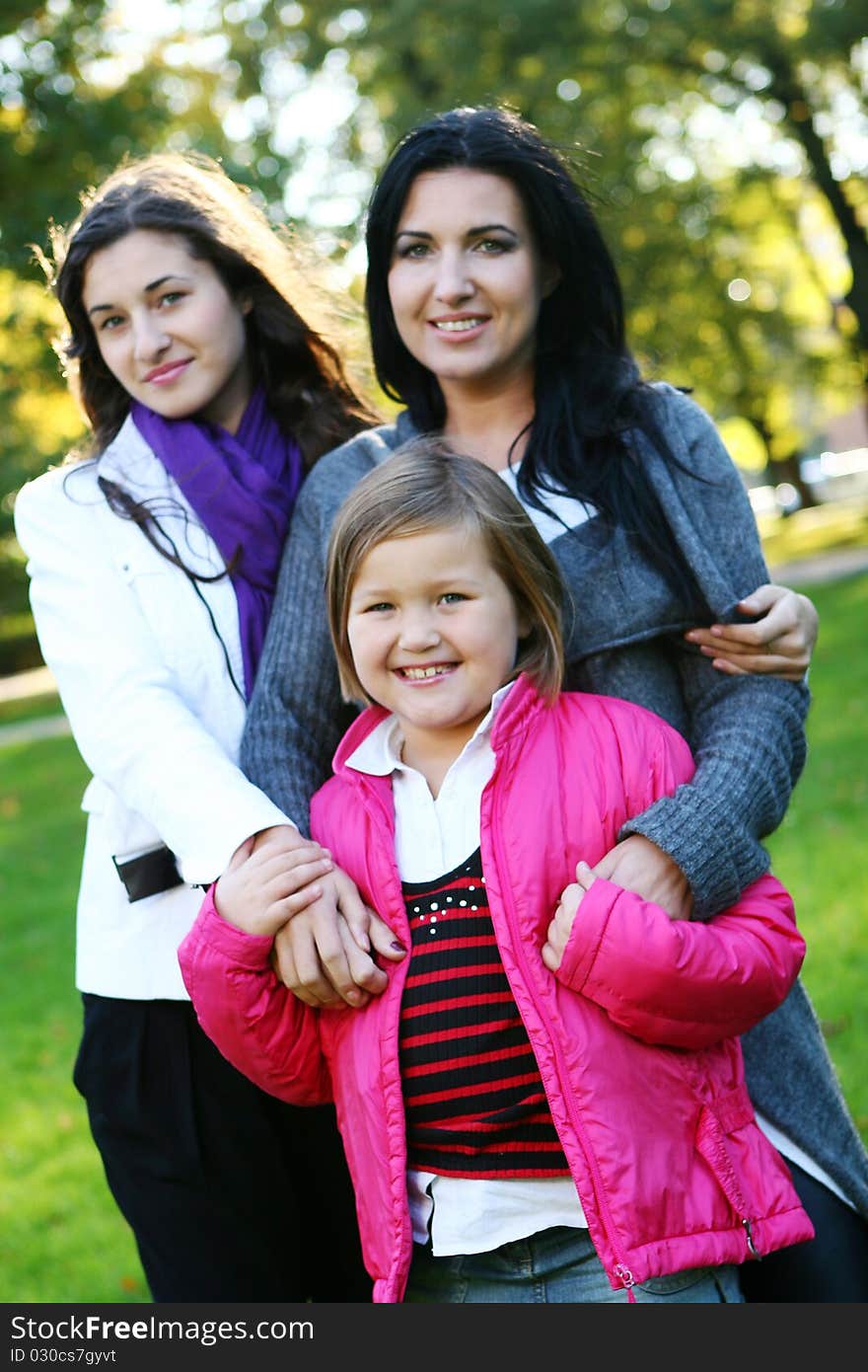 Family in autumn park