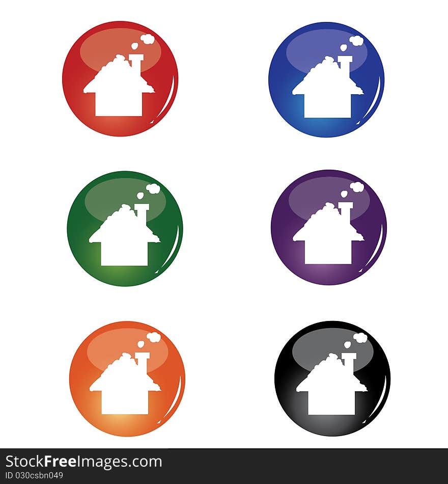 Christmas house button designed with different color