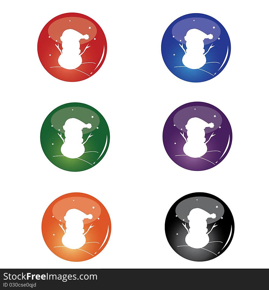 Christmas snowman button designed with different color