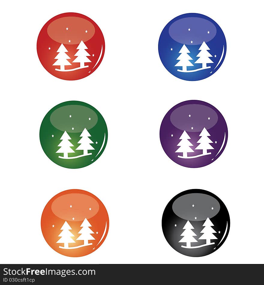 Christmas tree button designed with different color