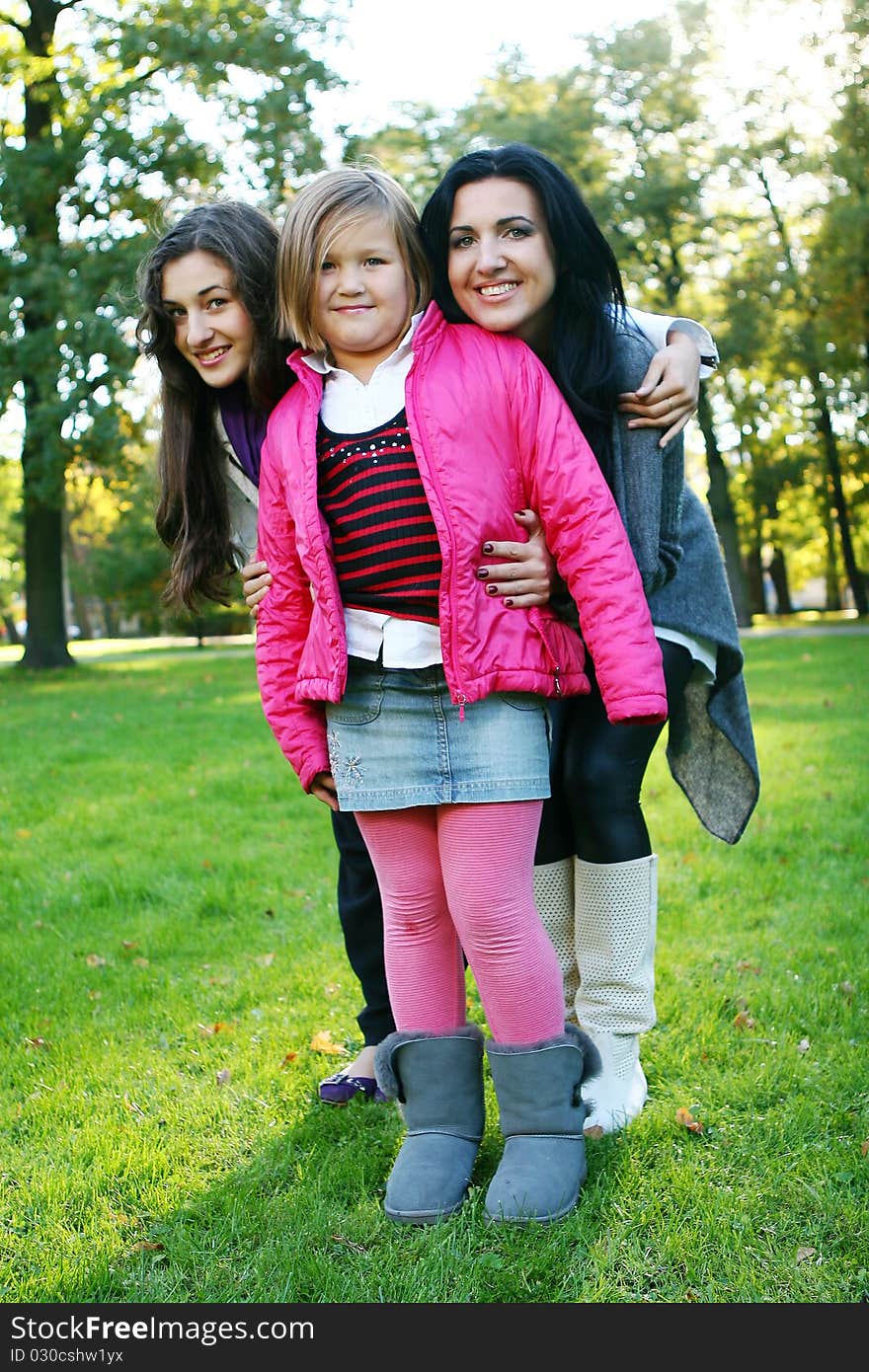 Family in autumn park