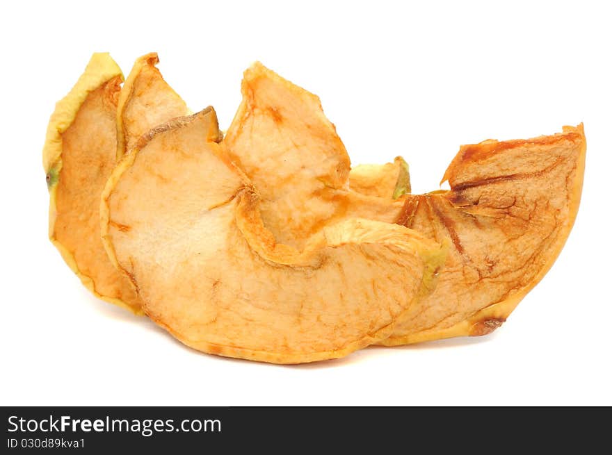 A pile of dried appleas isolated on a white background. A pile of dried appleas isolated on a white background