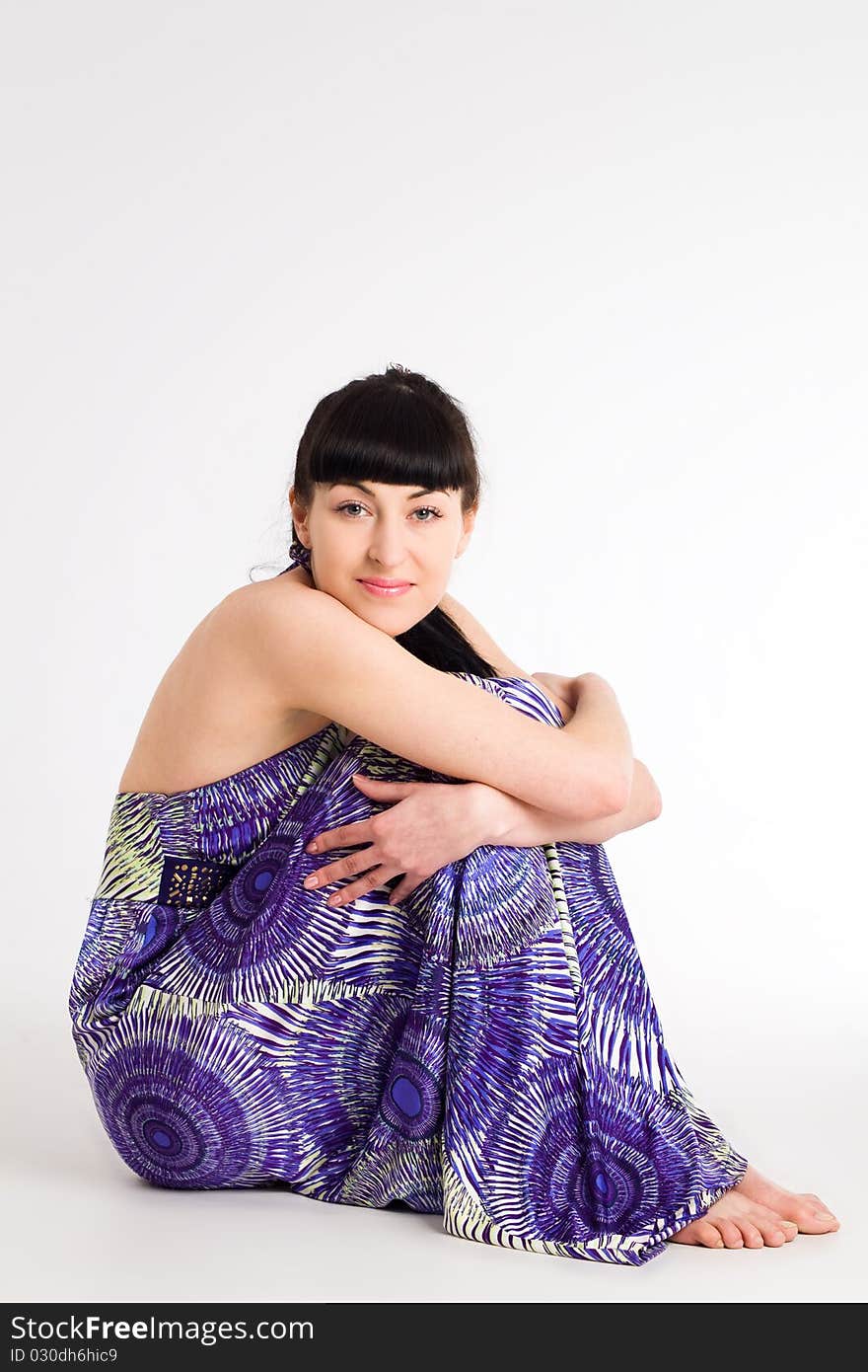 Beautiful woman sitting at the studio. Beautiful woman sitting at the studio