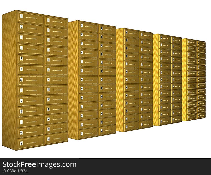 5 cases for archival card storage in yellow palette. Landscape orientation. 5 cases for archival card storage in yellow palette. Landscape orientation.