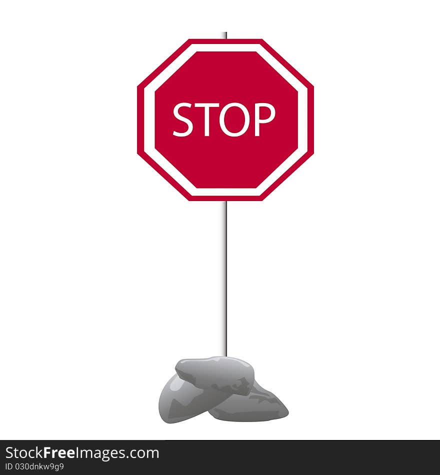 Red traffic sign of the foots on white. Red traffic sign of the foots on white