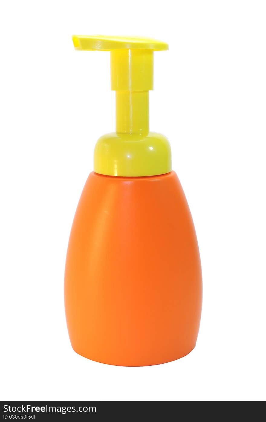 An isolated hands soap dispenser with vivid colors