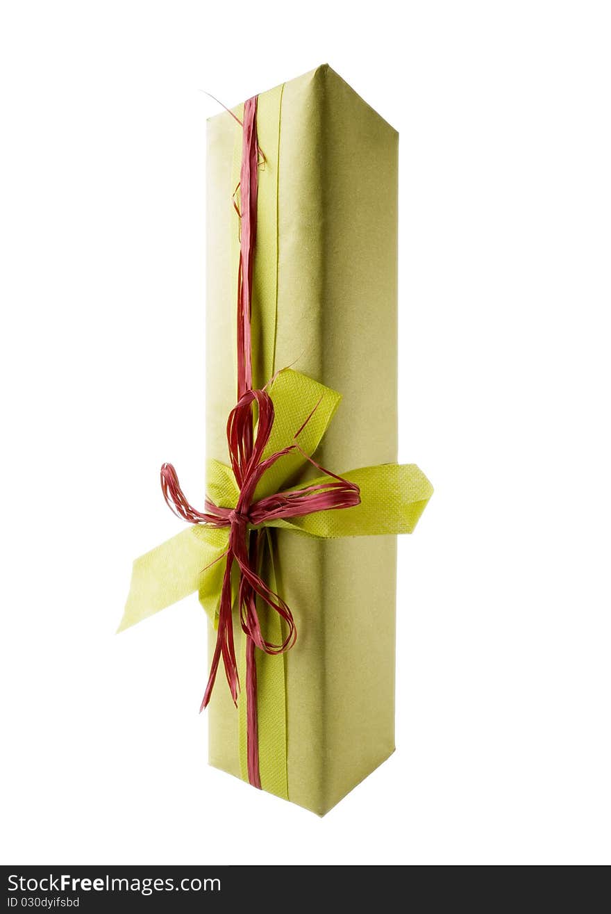 Present box isolated on a white background, vertical version