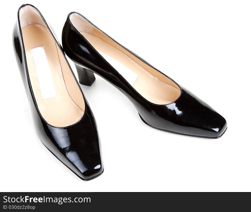 Black feminine varnished loafers