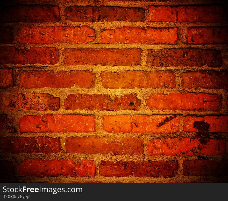 Abstrack red color of brick wall