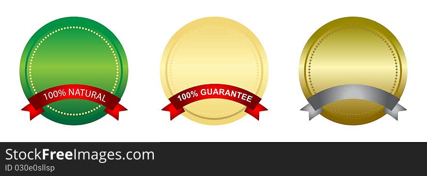 Illustration of 100% guarantee 100% natural on white background