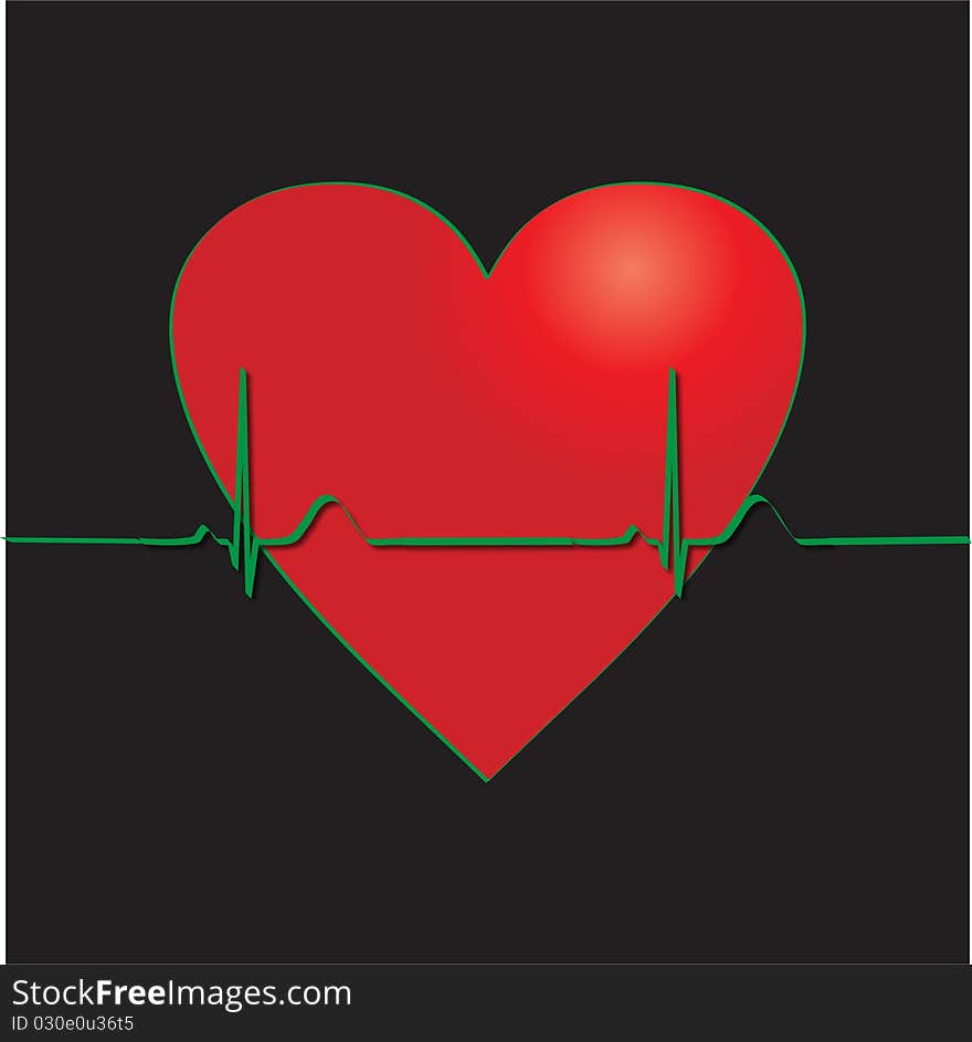 Heart beat electrocardiogram. Heart rate. heart rate vector. electrocardiogram vector image.