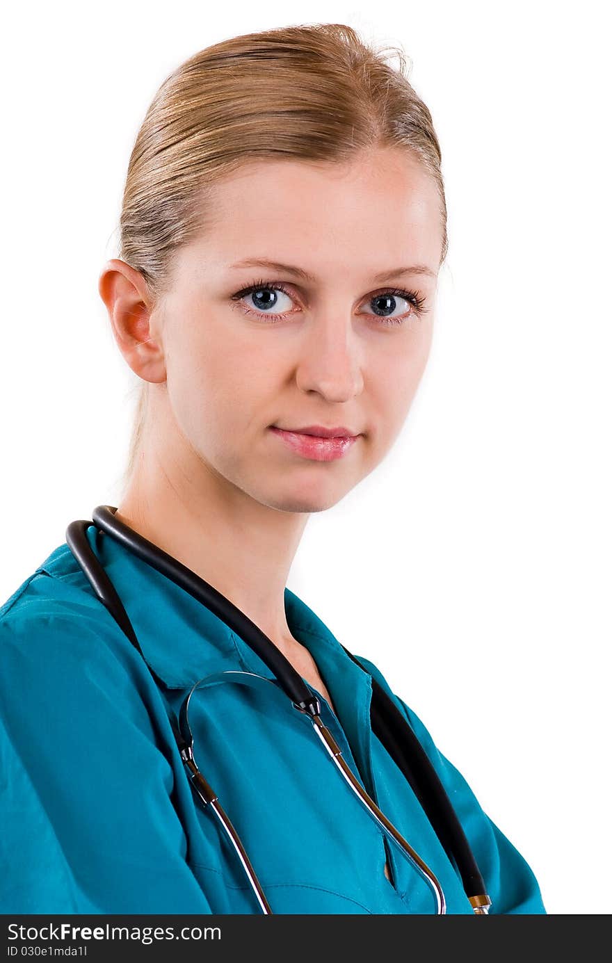 Female doctor with stethoscope