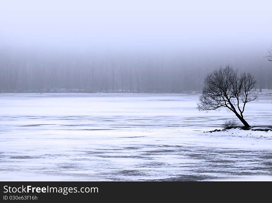 Frozen lake