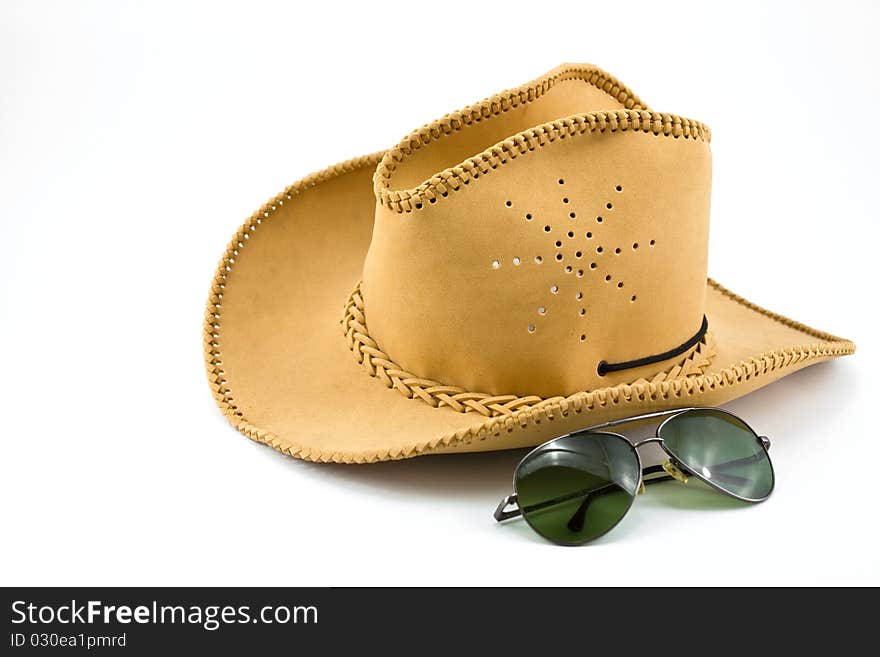 Cowboy hat and sunglasses