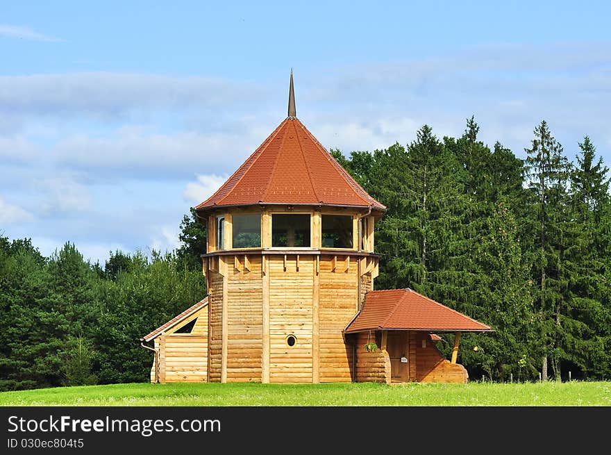 Wooden church in the forest